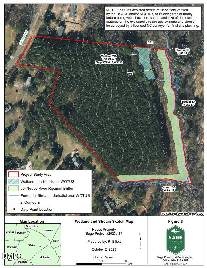 0 Old Ferrell Road Knightdale, NC 27545 - Photo 3 of 5 Wetland Sketch Map pic