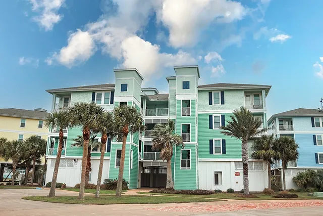 a front view of multiple houses