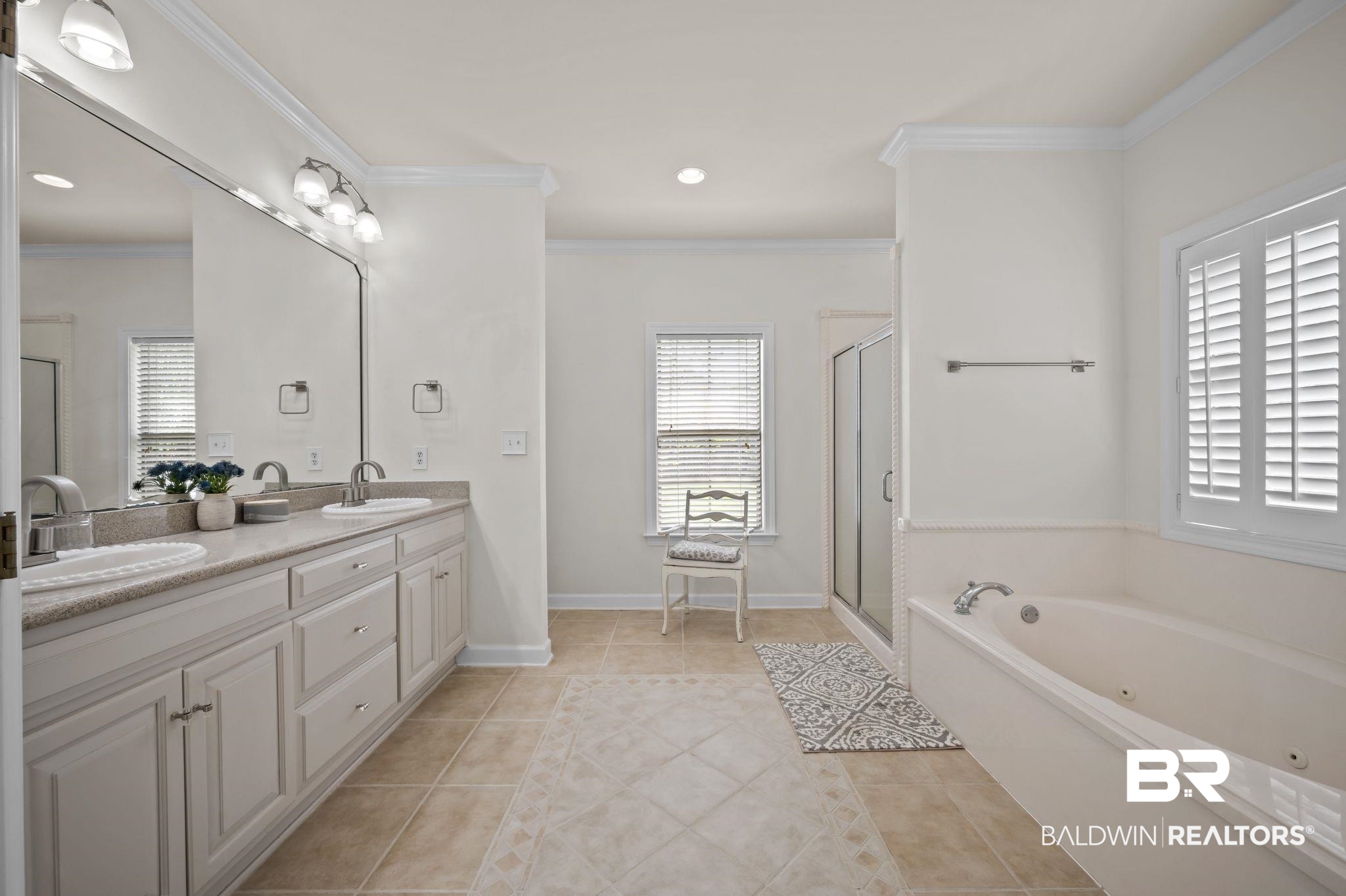 9837 Harmony Ridge Drive Semmes, AL 36575 - Photo 16 of 29 Bathroom featuring tile patterned floors, ornamental molding, and a sink