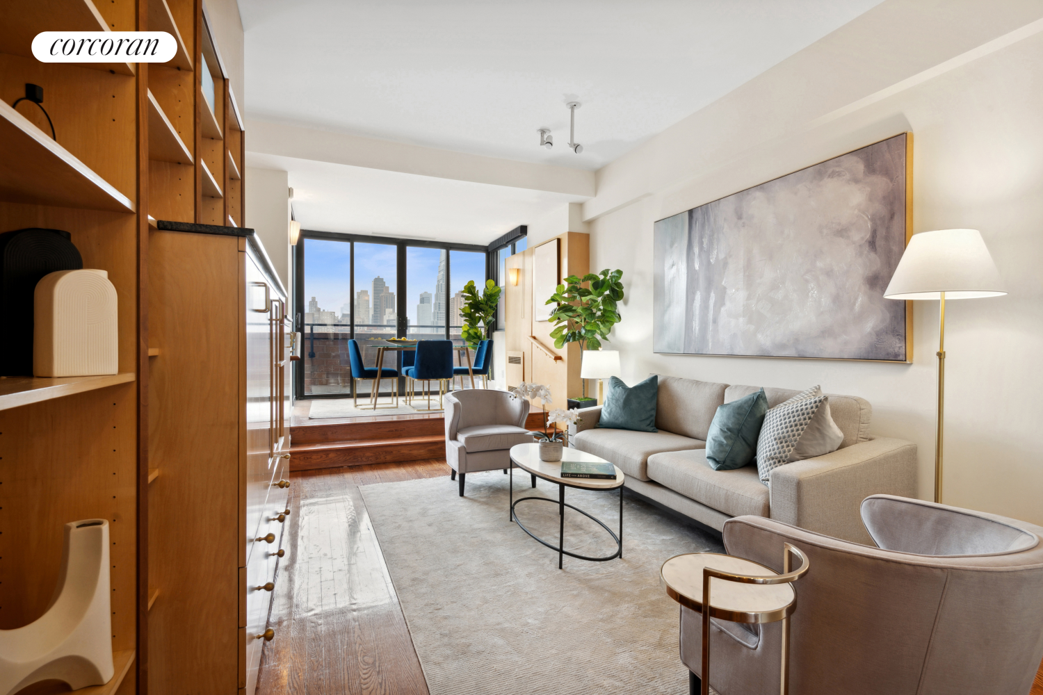 130 West 79th Street, Unit 17D Manhattan, NY 10024 - Photo 1 of 1 a living room with furniture and a large window