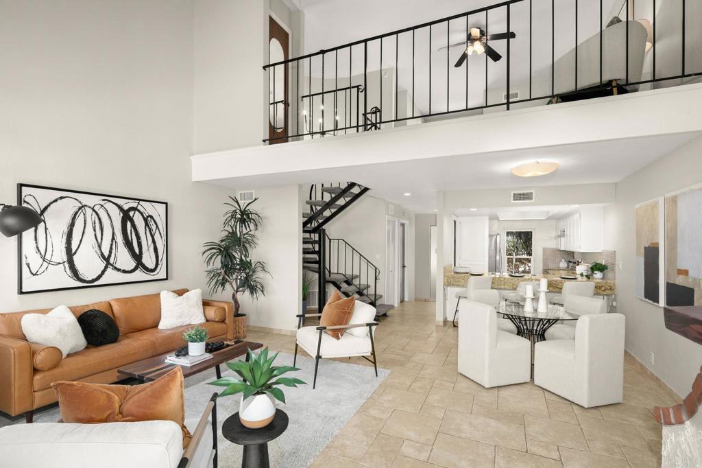 a living room with furniture