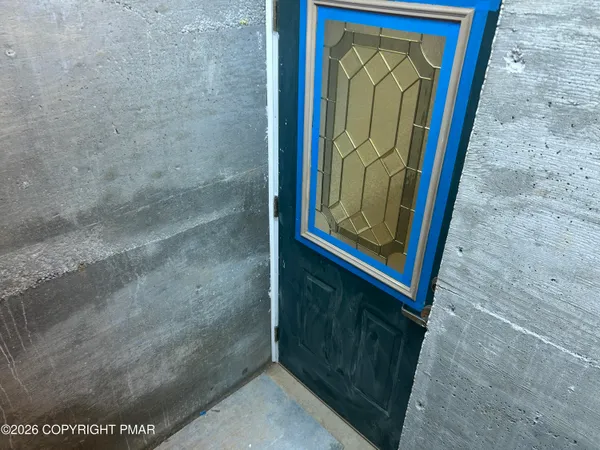 a view of wooden door