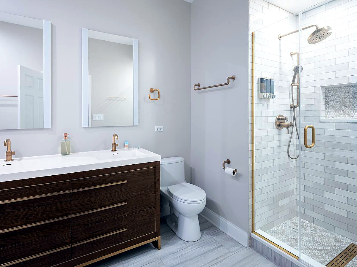 1427 North Mohawk Street Chicago, IL 60610 - Photo 11 of 54 a bathroom with a sink and a mirror