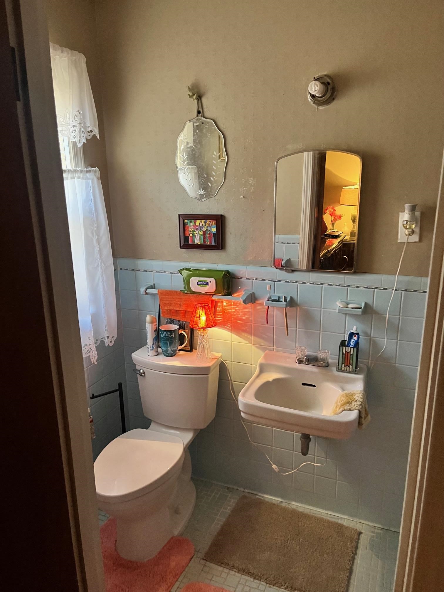 2951 Bannockburn Road Memphis, TN 38128 - Photo 12 of 18 a bathroom with a sink a toilet and a mirror
