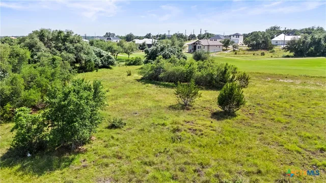 a view of a garden with a building in the background