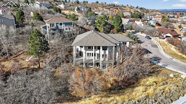an aerial view of multiple house
