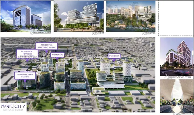 a front view of a building with sitting area