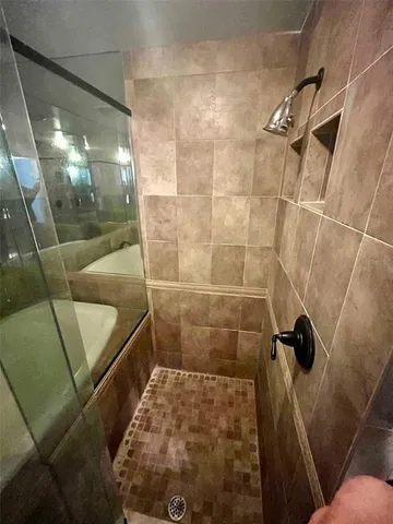 a bathroom with a shower