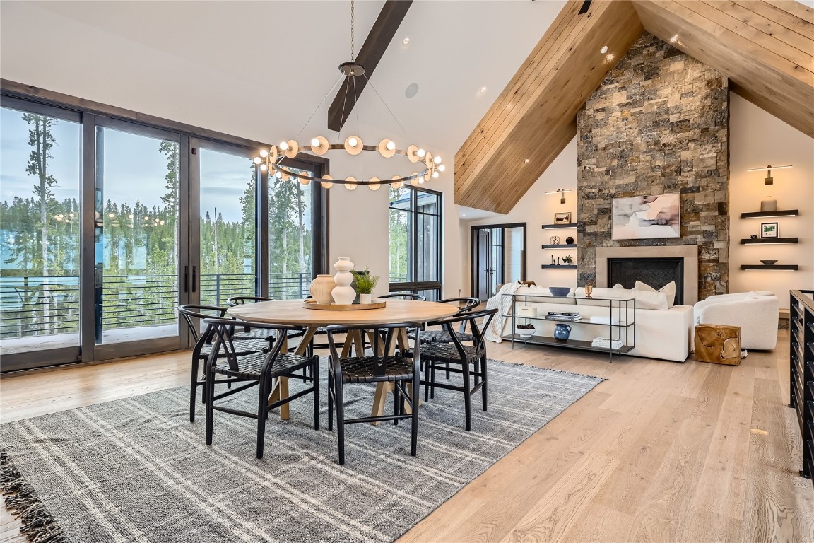 207 Barton Ridge Drive Breckenridge, CO 80424 - Photo 18 of 50 a view of a dining room with furniture window and wooden floor