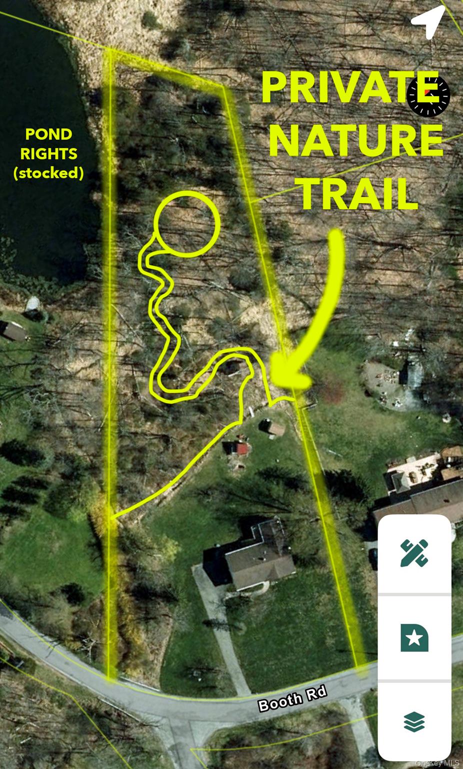 94 Booth Road Chester, NY 10918 - Photo 3 of 23 Property Boundary Map highlighting nature trail on property