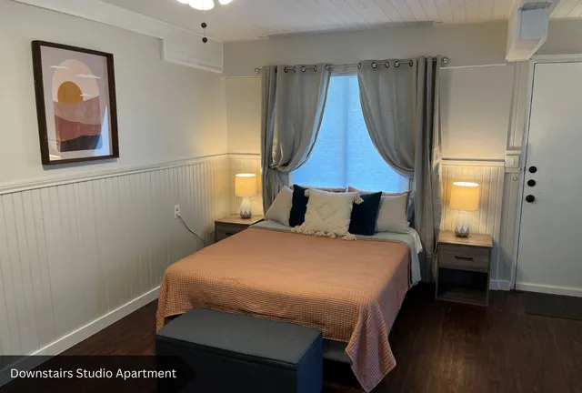 a bathroom with a sink and mirror
