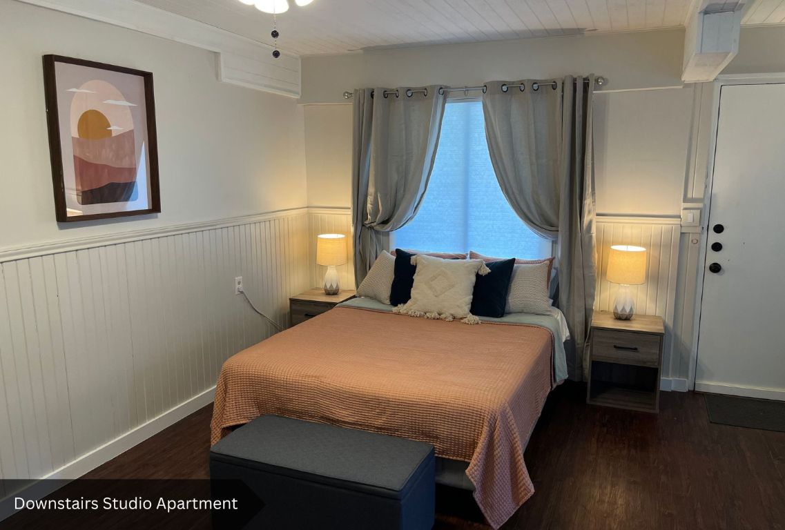 2105 Rabb Road Austin, TX 78704 - Photo 25 of 39 a bedroom with a bed and a painting on the wall