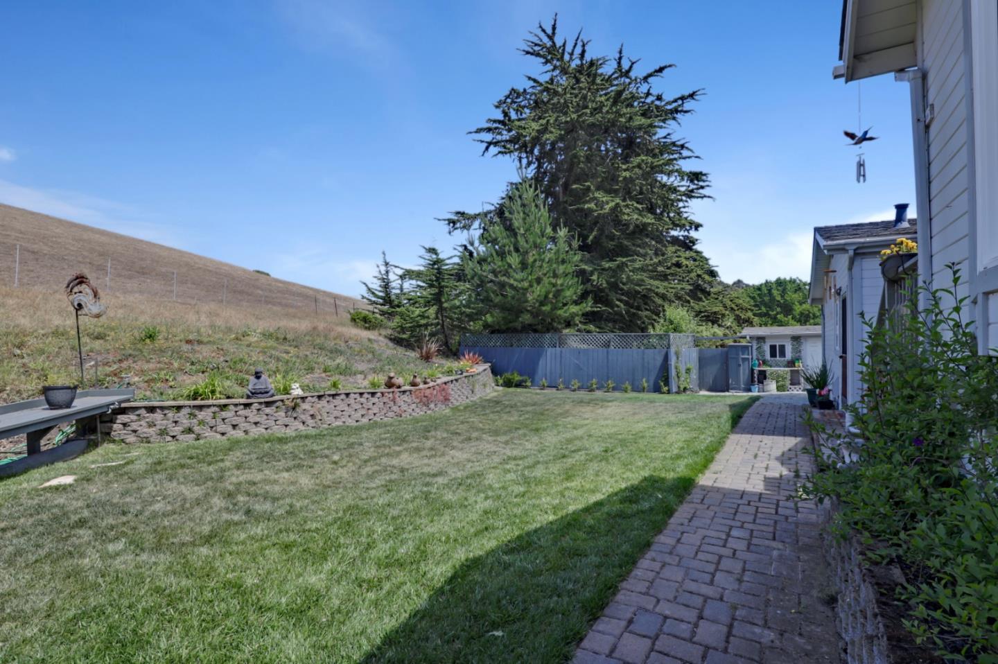 7840 Stage Road San Gregorio, CA 94074 - Photo 29 of 42 a view of a backyard with potted plants and large tree