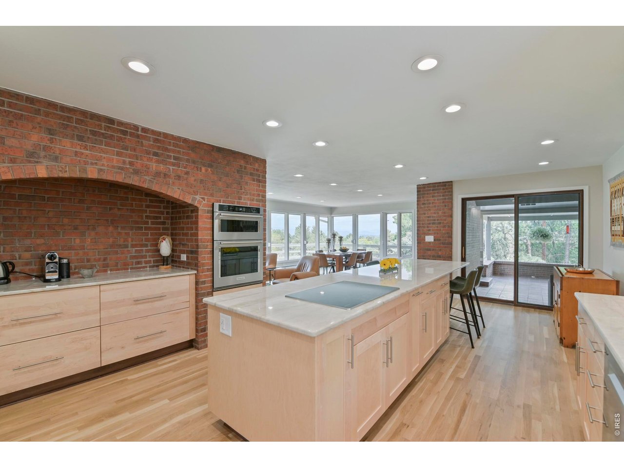19 Ridge Road Boulder, CO 80303 - Photo 23 of 49 A perfect coffee bar enclosed in brick. The patio door at the other enf of the room leads to private side patio.