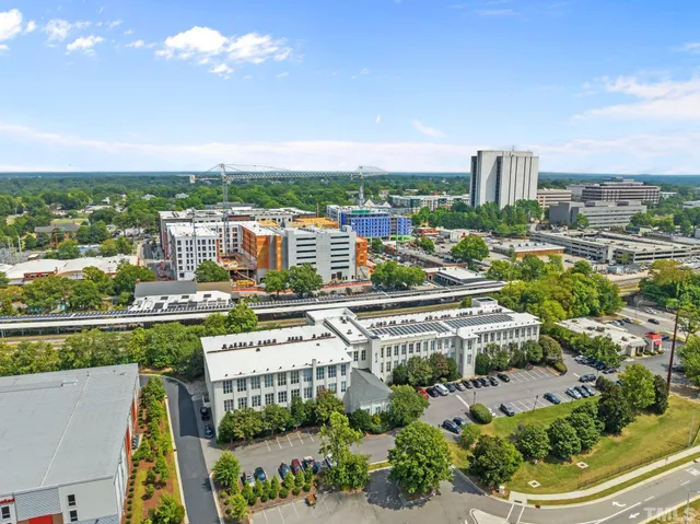 an aerial view of a city