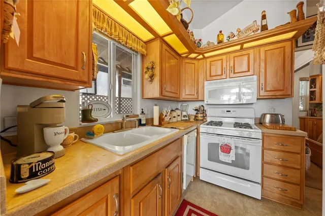 a kitchen with a stove a sink and a refrigerator