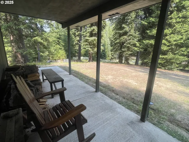 a view of an outdoor sitting area