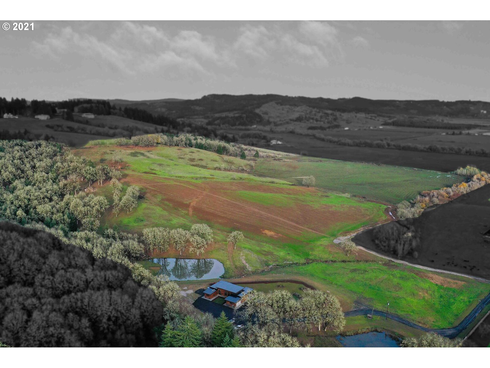 22280 Pittman Road Sheridan, OR 97378 - Photo 31 of 32 a view of a lush green hillside and houses