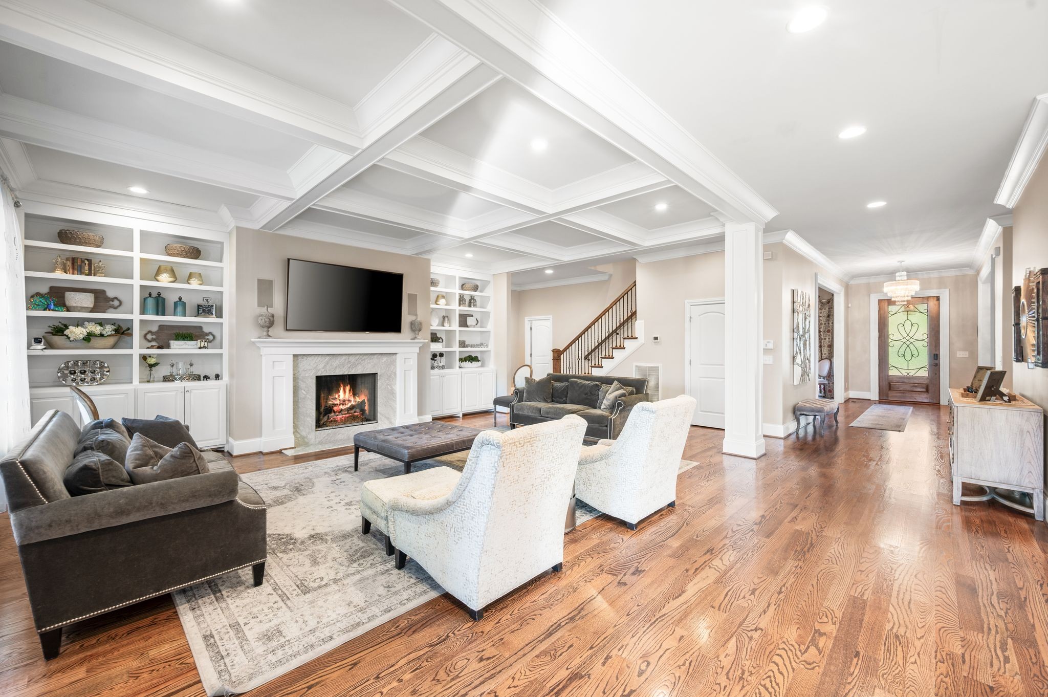 3509 Trimble Road Nashville, TN 37215 - Photo 20 of 80 a living room with furniture a fireplace and a flat screen tv
