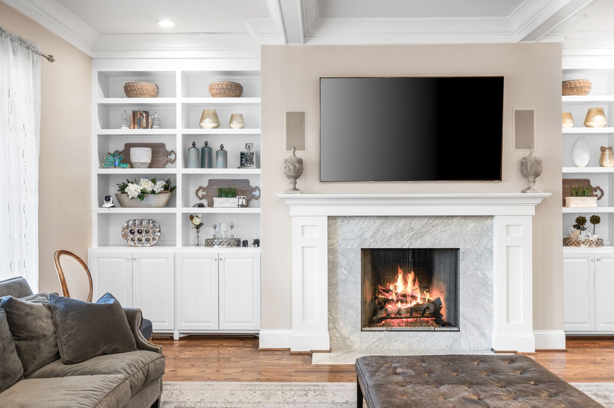 3509 Trimble Road Nashville, TN 37215 - Photo 21 of 80 a living room with furniture and a fireplace
