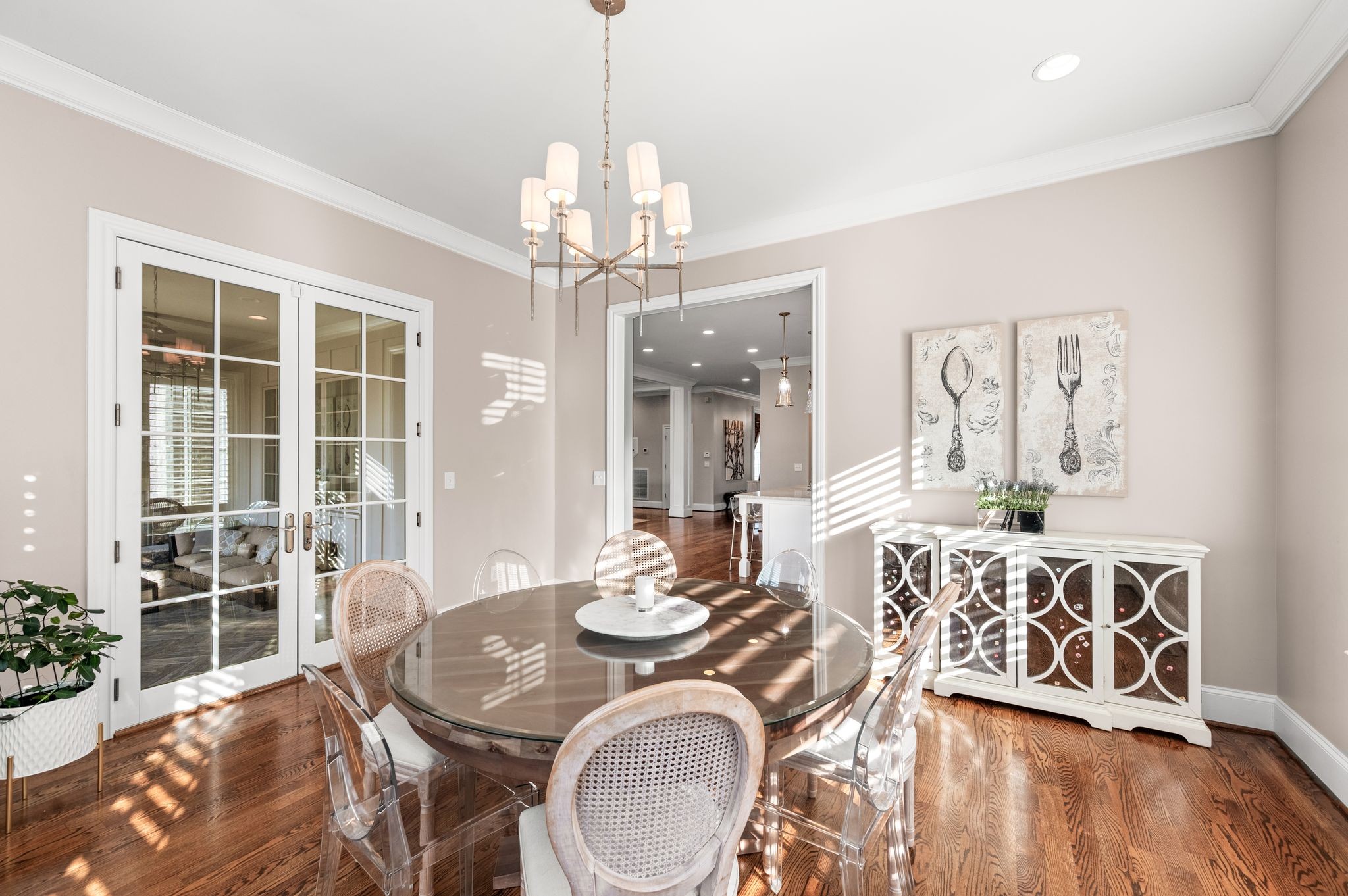 3509 Trimble Road Nashville, TN 37215 - Photo 36 of 80 a view of a dining room with furniture wooden floor and chandelier