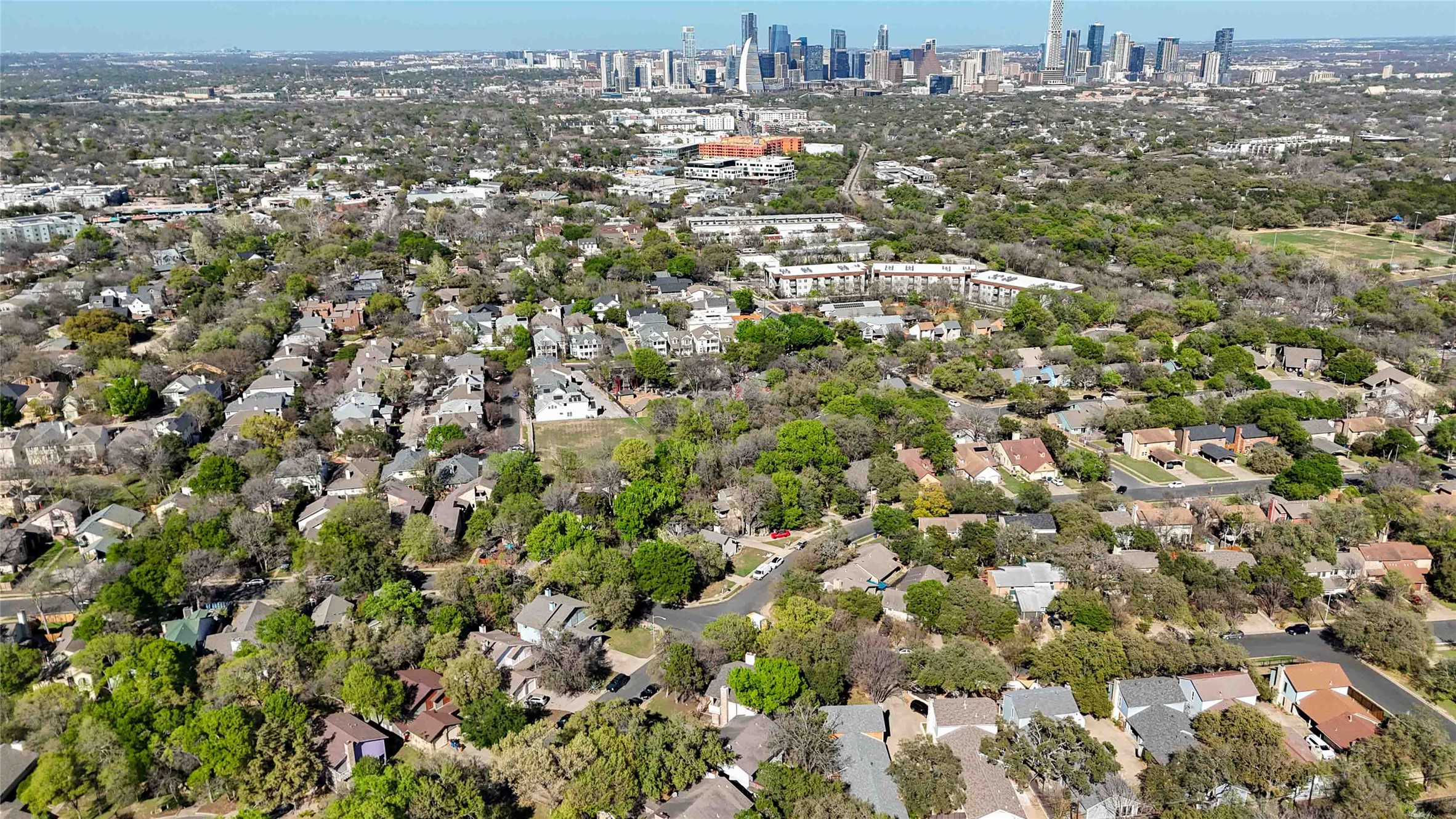 1703 Waterloo Trail, Unit B Austin, TX 78704 - Photo 35 of 36 Bird's eye view of city skyline