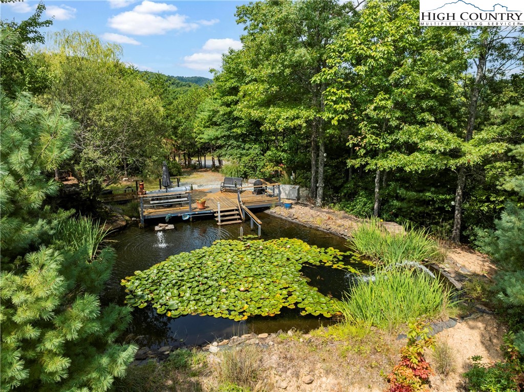 461 Summit Rise Drive Boone, NC 28607 - Photo 43 of 50 a backyard of a house with lots of green space and fountain