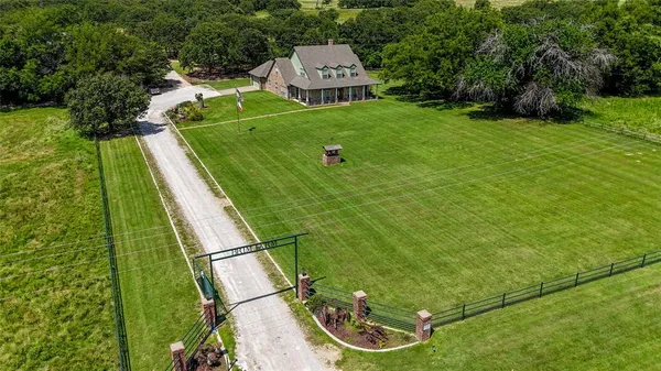 an aerial view of a house
