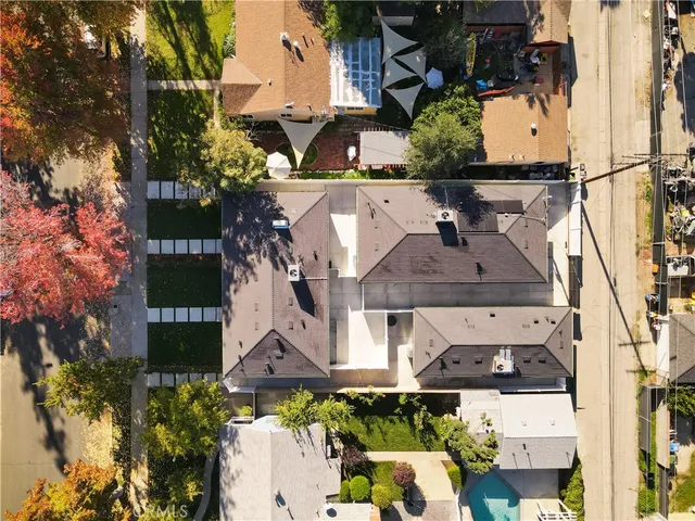 an aerial view of multiple house