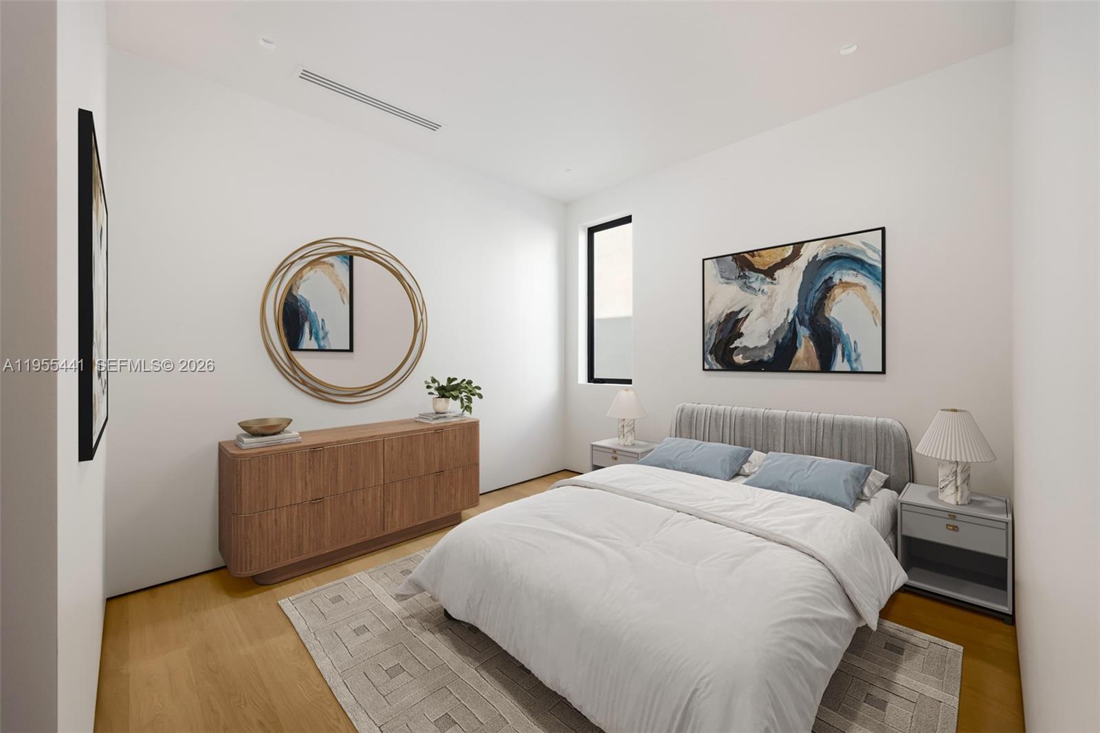 3144 Elizabeth Street Coconut Grove, FL 33133 - Photo 21 of 39 a bedroom with a bed and a chandelier