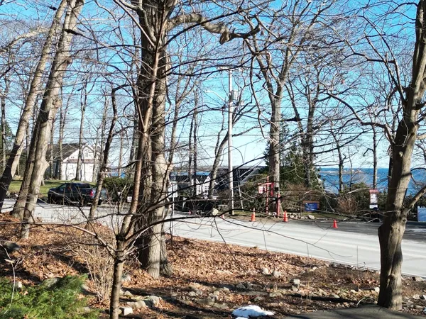 a view of road with covered with snow