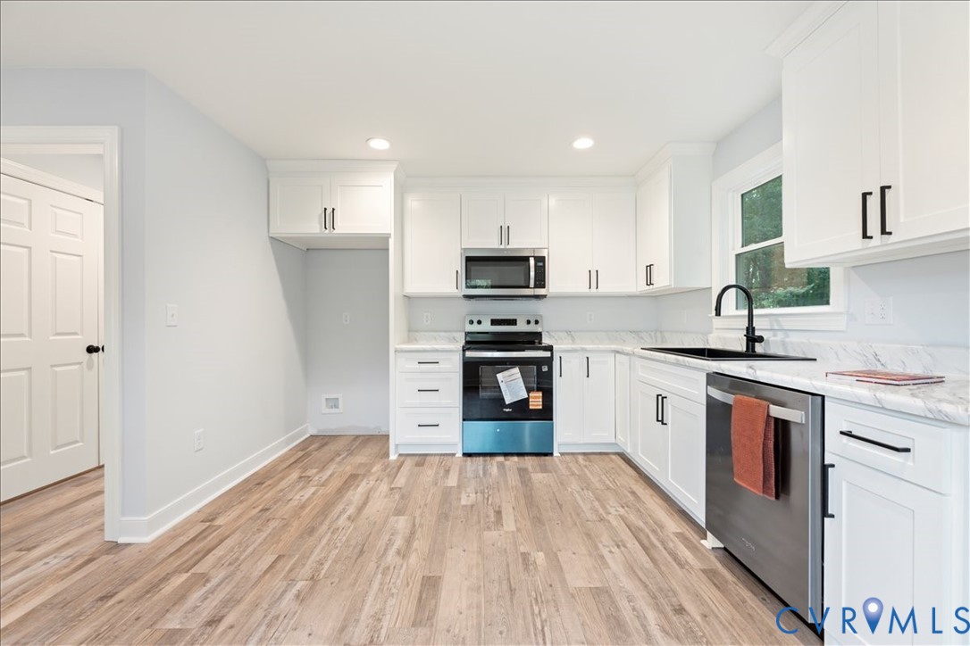 136 Gene Road Blackstone, VA 23824 - Photo 7 of 18 Kitchen with stainless steel appliances, recessed