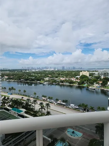a view of a lake with houses