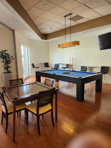 a view of table tennis in room