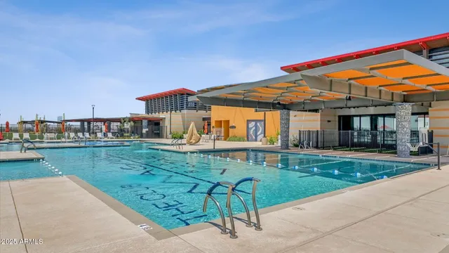 a view of a park with a slide
