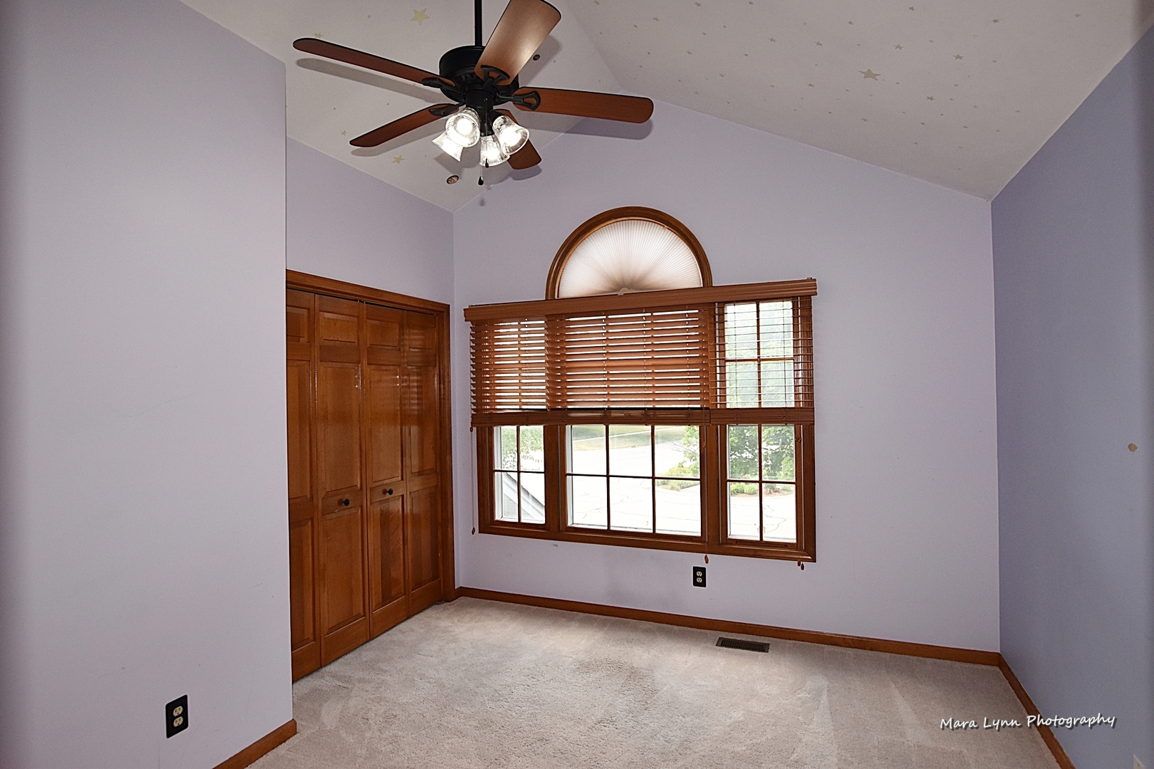 1105 Lewis Road Geneva, IL 60134 - Photo 22 of 38 an empty room with chandelier fan and windows