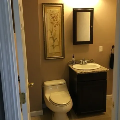 a bathroom with a sink and a toilet
