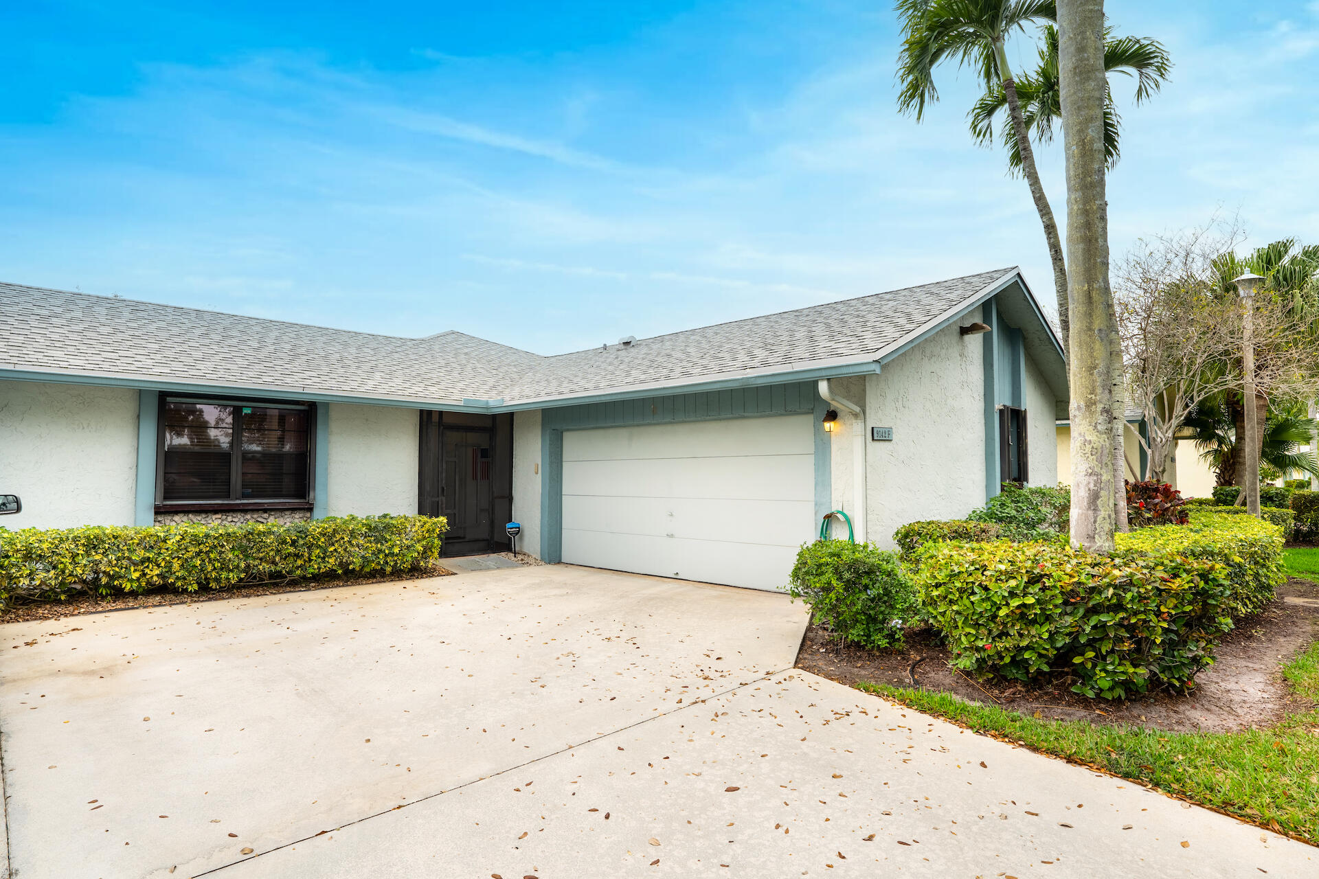 Exterior front, 2 Car garage