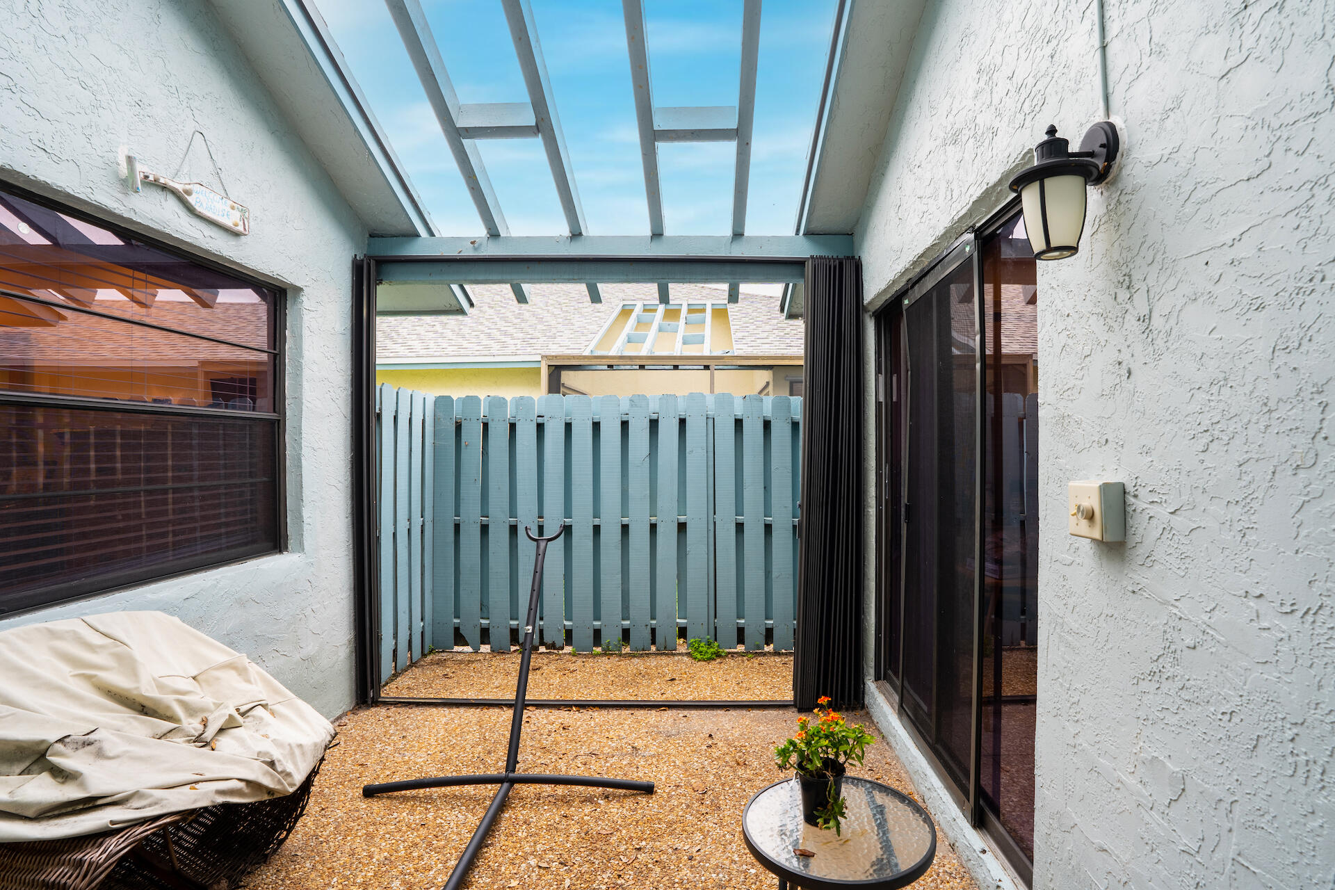 9142 Southwest 22nd Street, Unit F Boca Raton, FL 33428 - Photo 21 of 38 2nd patio off Kitchen and Dinning room