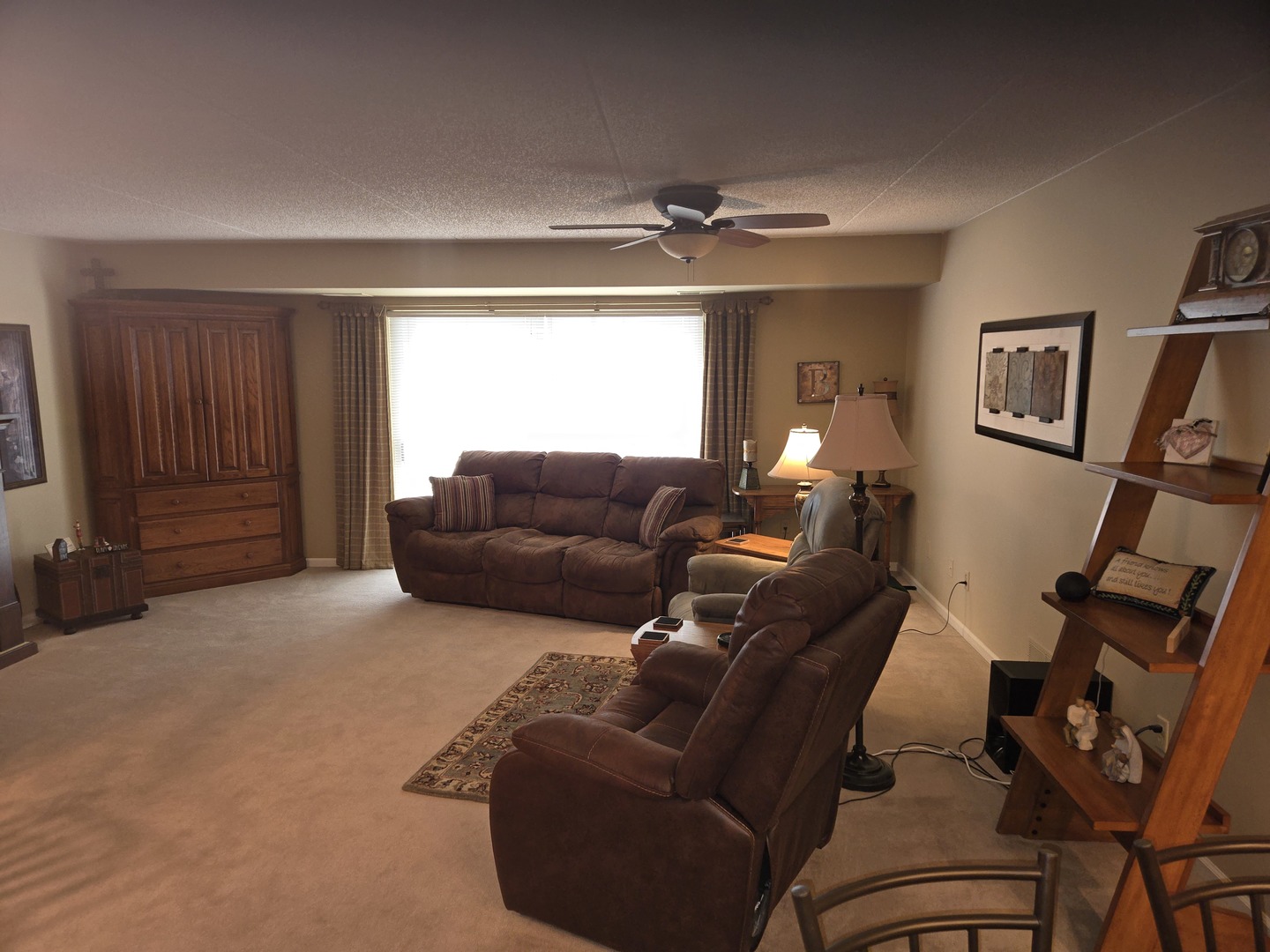 1133 North 7th Street, Unit 802 Rochelle, IL 61068 - Photo 3 of 12 a living room with furniture a ceiling fan and a window