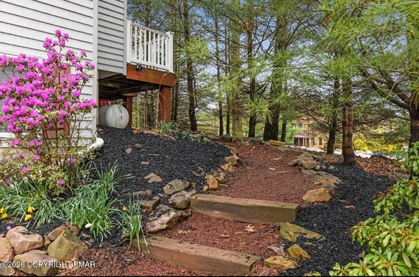 a view of a back yard of the house