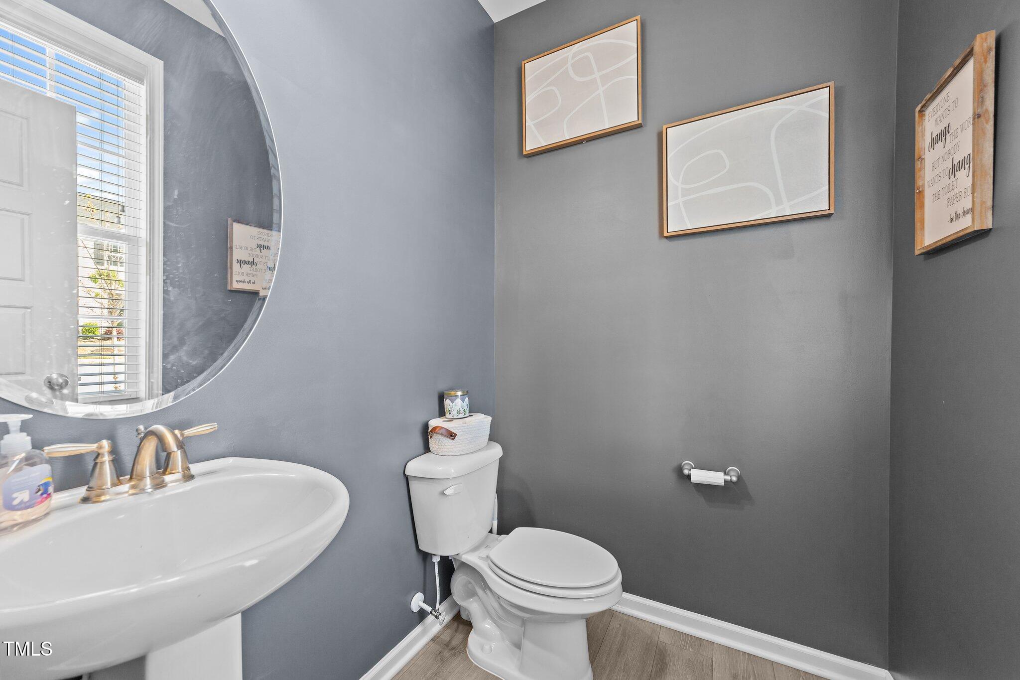 166 Yellow Jacket Ridge Clayton, NC 27520 - Photo 6 of 39 a bathroom with a sink mirror and toilet