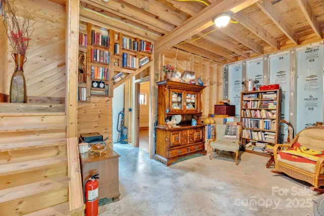 a view of porch with seating space