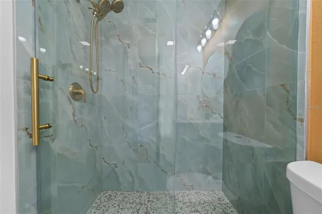 a bathroom with a shower