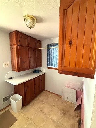 a room with closet and window