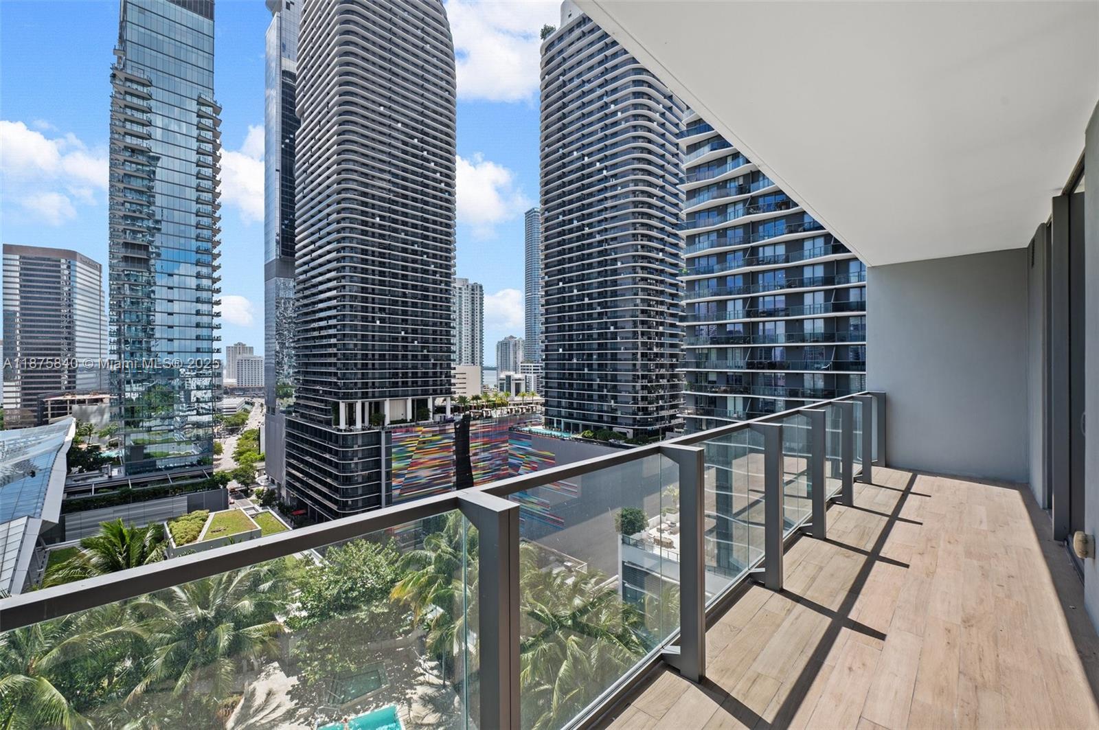88 Southwest 7th Street, Unit 1403 Miami, FL 33130 - Photo 11 of 53 a view of balcony with wooden floor