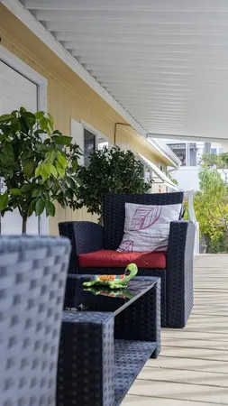 a view of a balcony with lake view and a ocean view