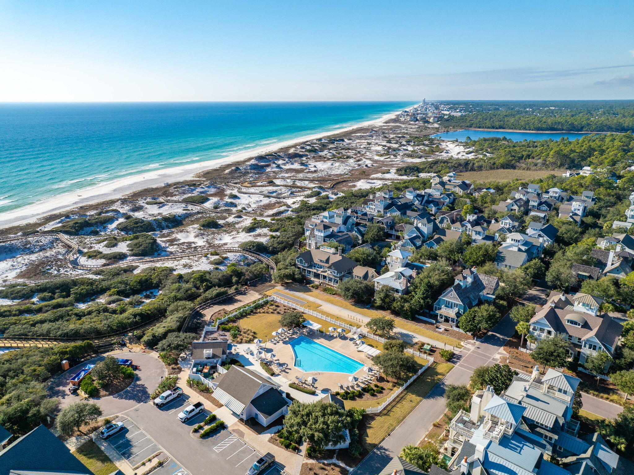 90 South Founders Lane Inlet Beach, FL 32461 - Photo 2 of 44 an aerial view of residential building and ocean