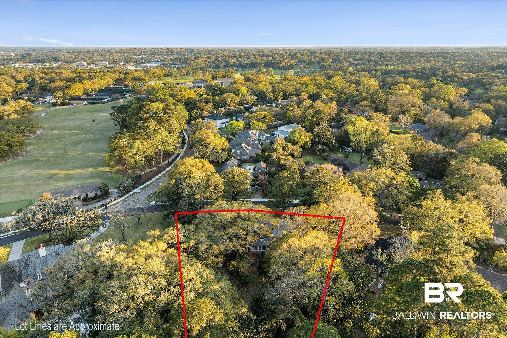 2 Westgate Road Mobile, AL 36608 - Photo 56 of 63 Aerial view of residential area with property parcel outlined