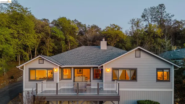 a aerial view of houses with a city street
